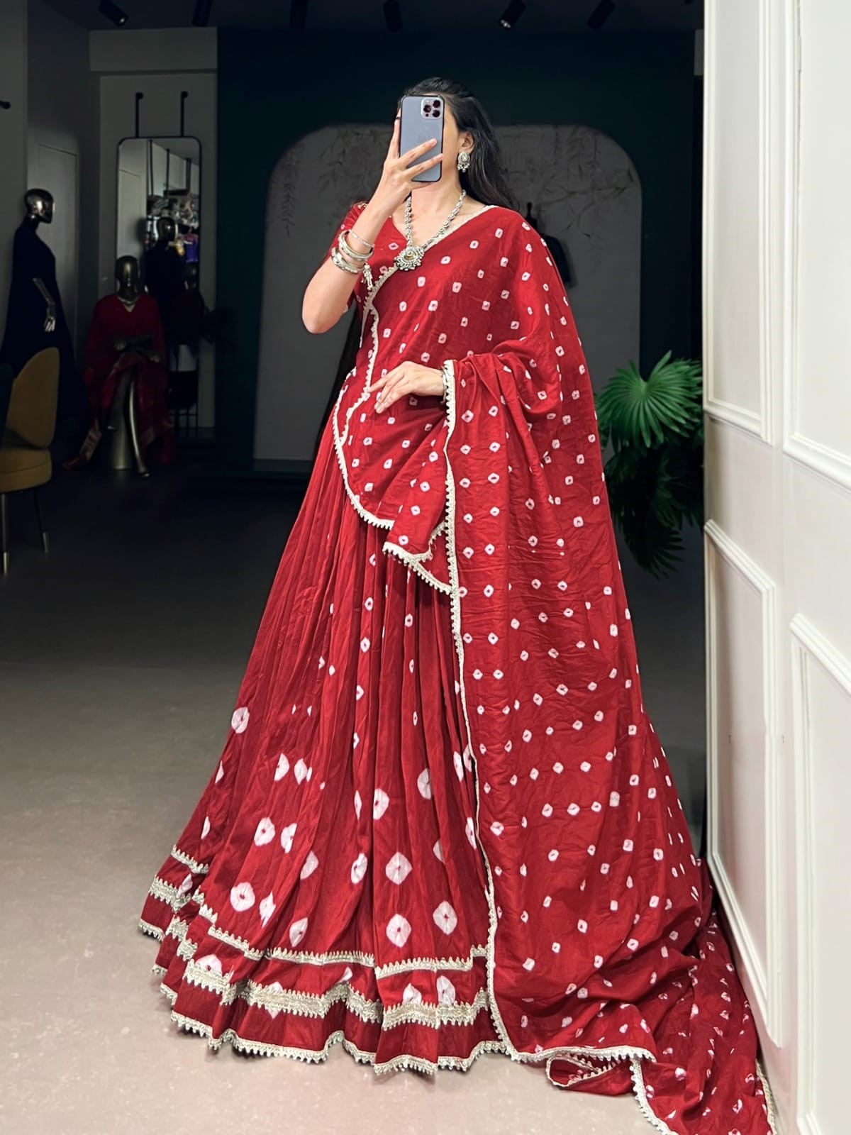 Maroon Embroidered Full Gown