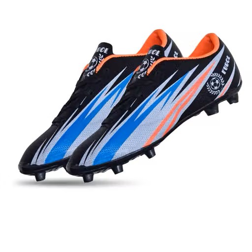 FUBOL Boy's Stylish Blue & Orange High-Grip Studs Sports Shoes for Boys