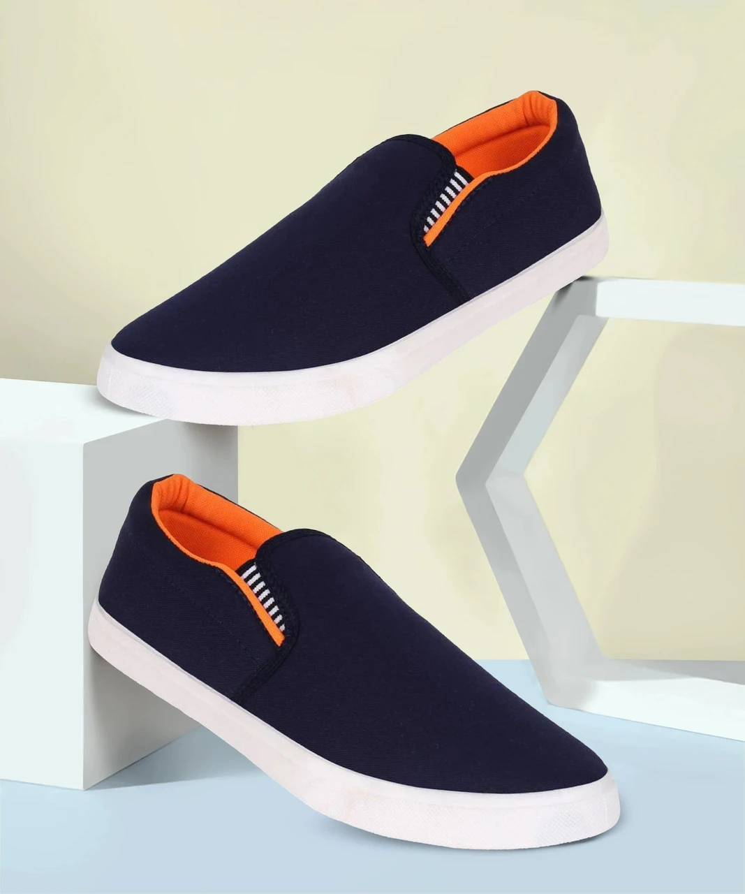 Men's Urban Navy Canvas Slip-On Casual Loafers