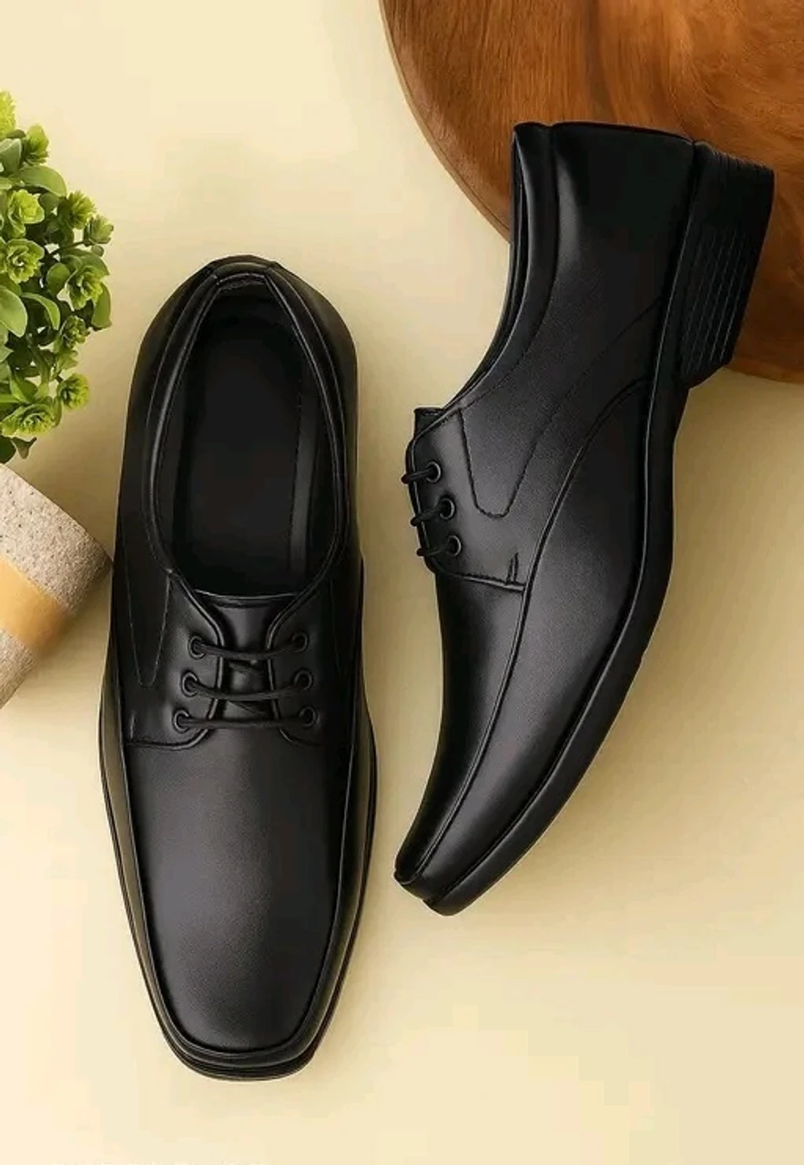 Black Derby Lace-Up Formal Shoes