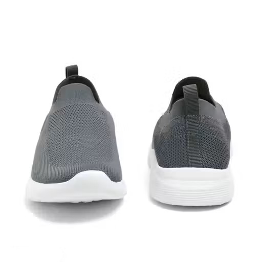 Men's Grey Knit Slip-On Walking Casual Sneakers