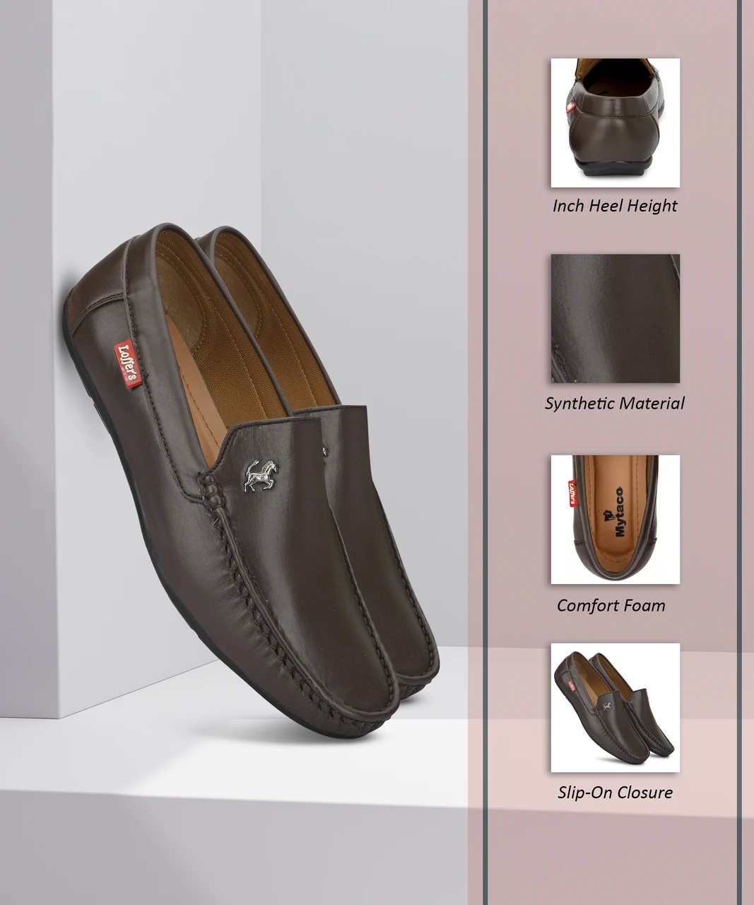 Brown Slip-On Formal Loafers