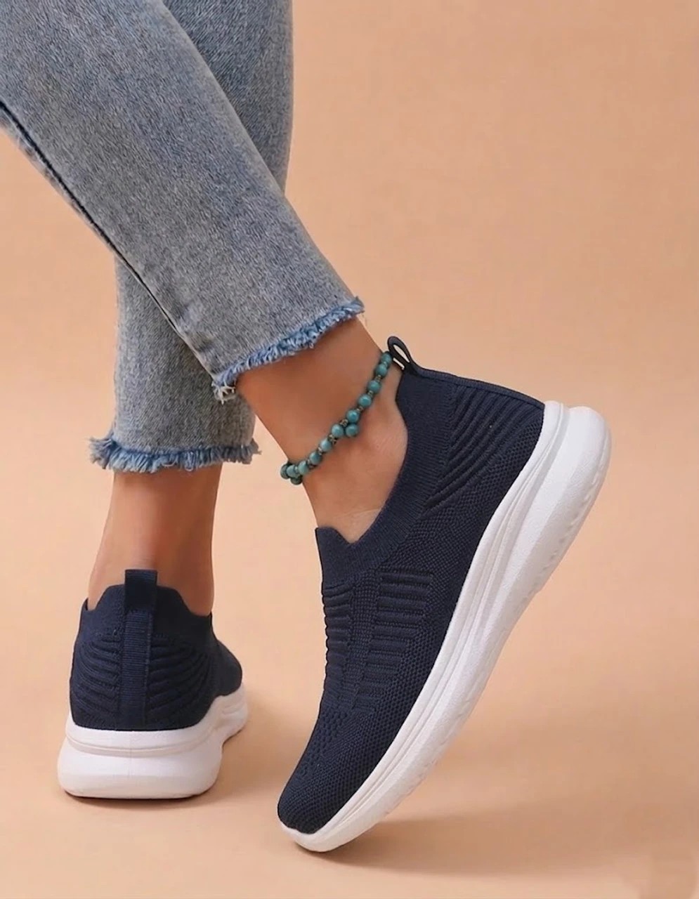 Navy Slip-On Walking Casual Shoes