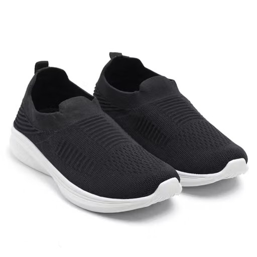 Black Slip-On Comfort Canvas Casual Shoes