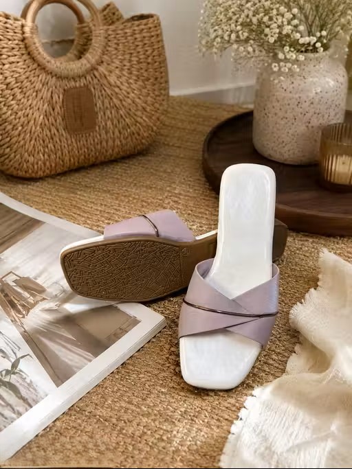 Lavender Cross Strap Comfort Flats