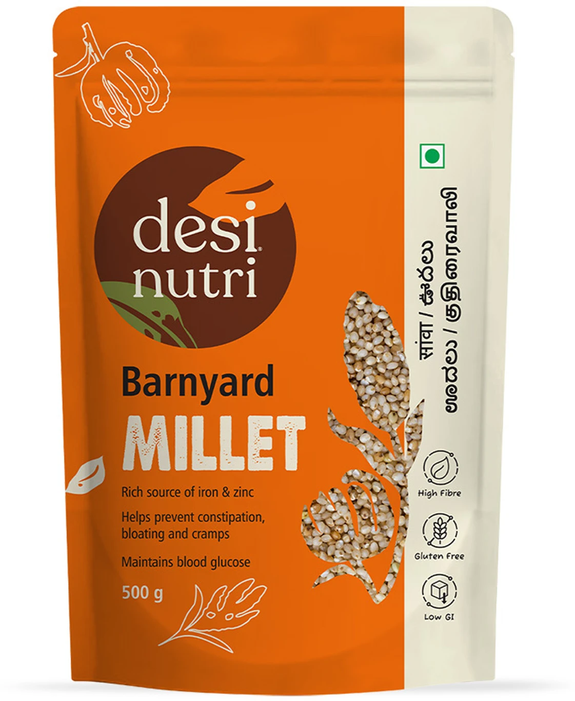 DesiNutri Barnyard Millet Natural Grains Odalu Barnyard Millet 0.5 kg