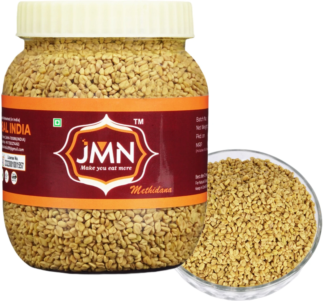 JMn Fenugreek Seeds Whole Methi Dana Natural Dried Fenugreek Whole Spice 200 g
