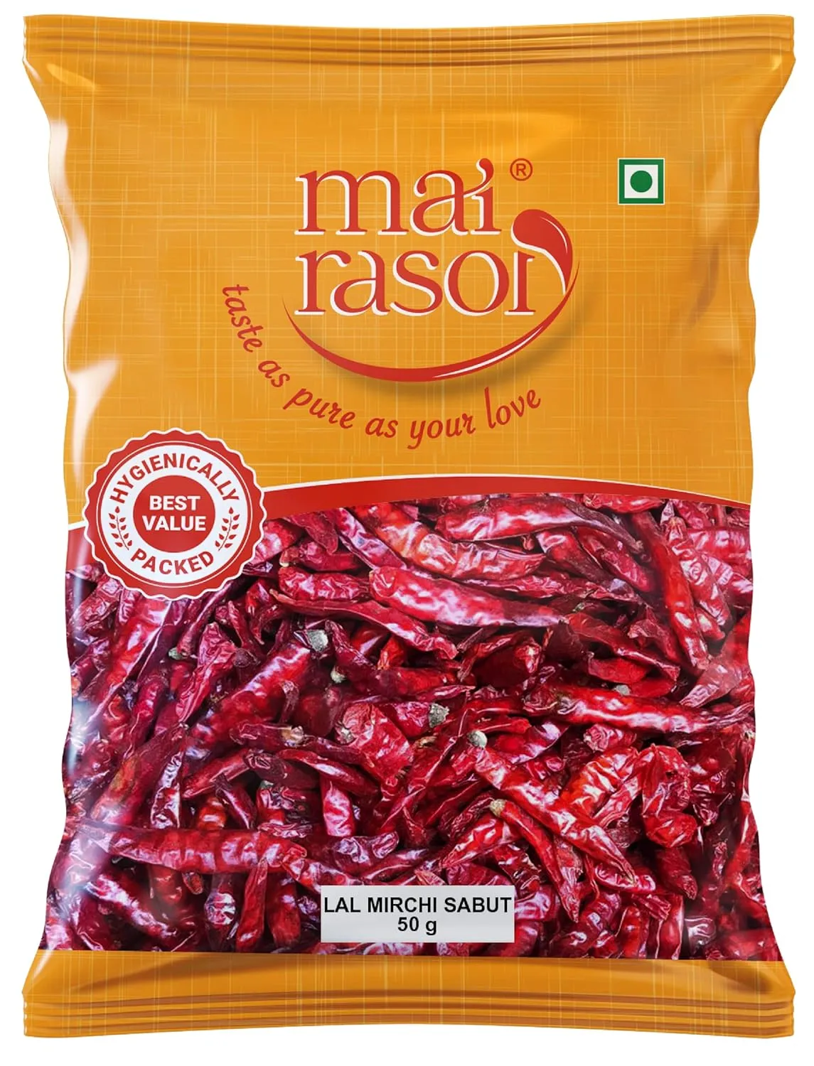MAI RASOI Lal Mirch Sabut Long Red Chilli Whole 50g