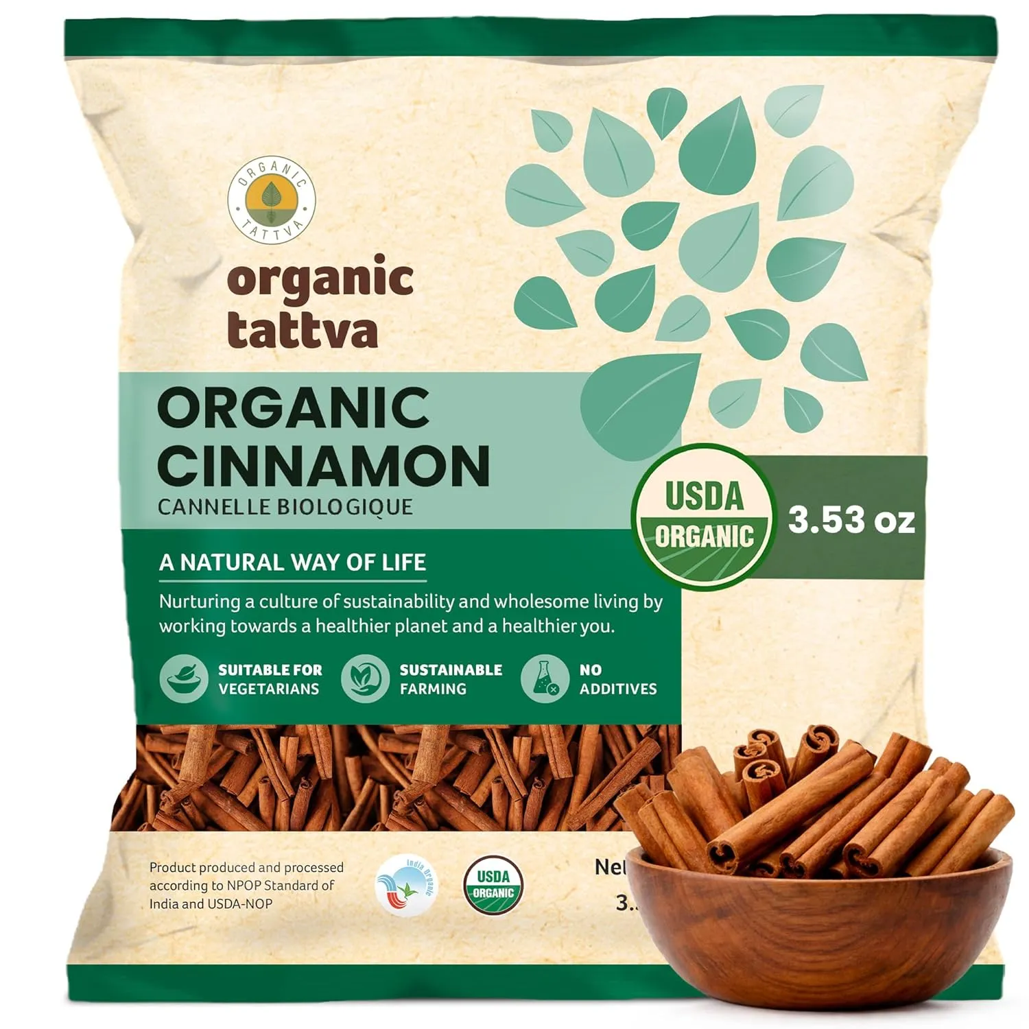 Organic Tattva Cinnamon Sticks 50g