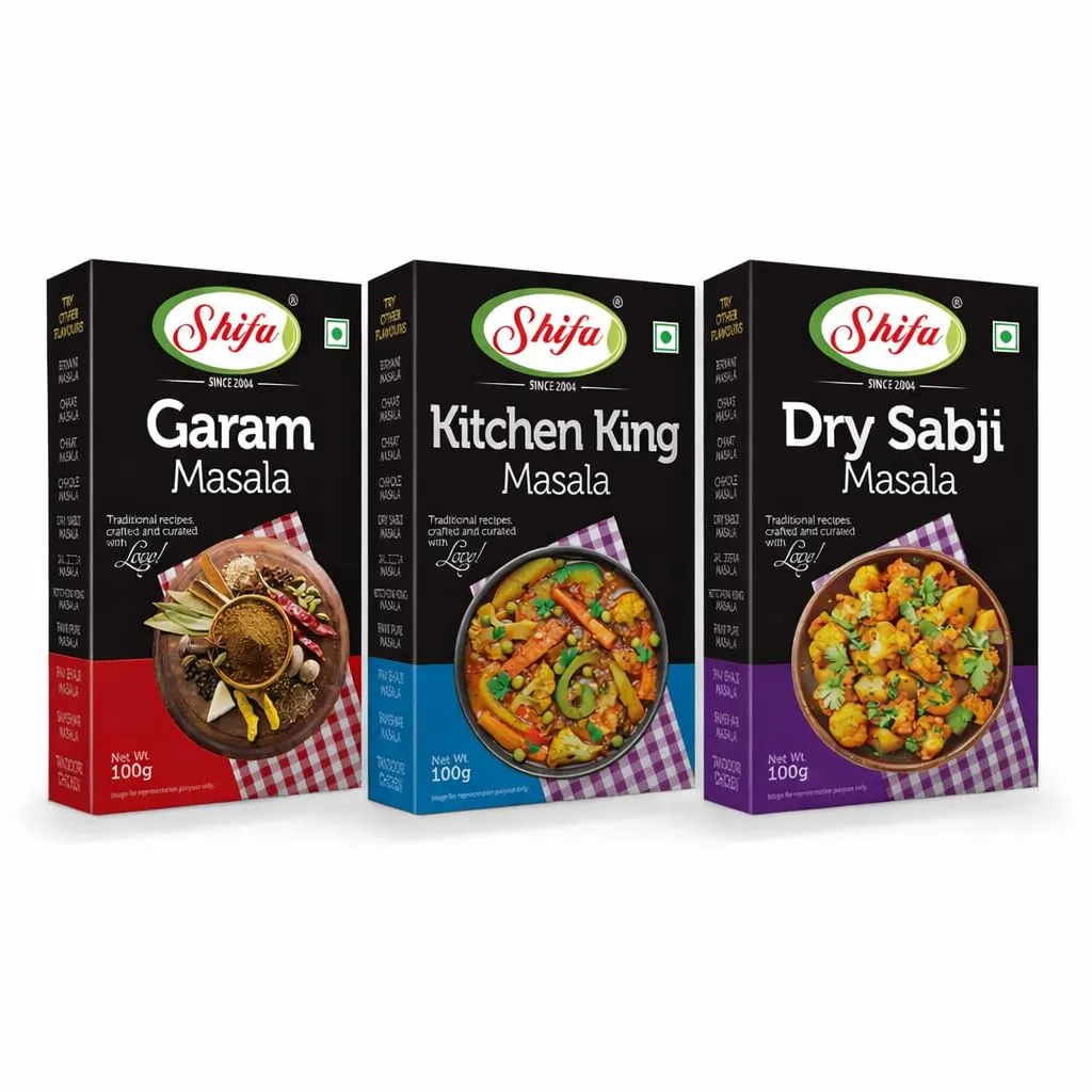 Shifa Everyday Cooking Masala Combo – Kitchen King Masala + Garam Masala + Dry Sabji Masala