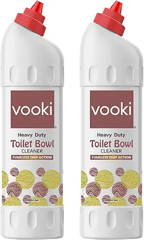Vooki Heavy Duty Toilet Cleaner, Fumeless Deep Action Toilet Bowl Cleaner Liquid