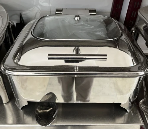 Stainless Steel Hydraulic Chafing Dish with glass lid