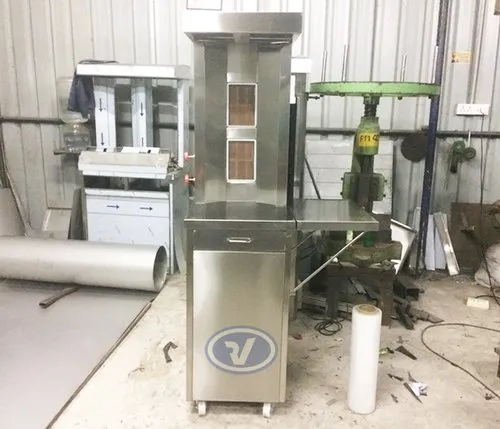 Stainless Steel Gas Grill RV Kitchen Shawarma With Folding Table