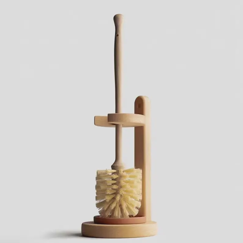 Wooden Toilet Brush Natural Sisal Bristles