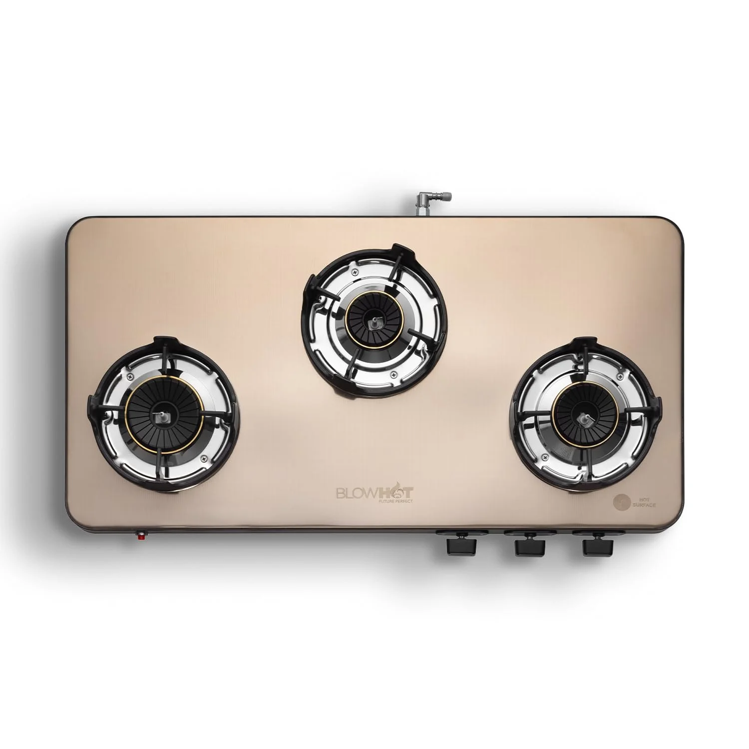 BLOWHOT Crystal 3 Burner Auto-Ignition Tornado Brass Burner Gas Stove