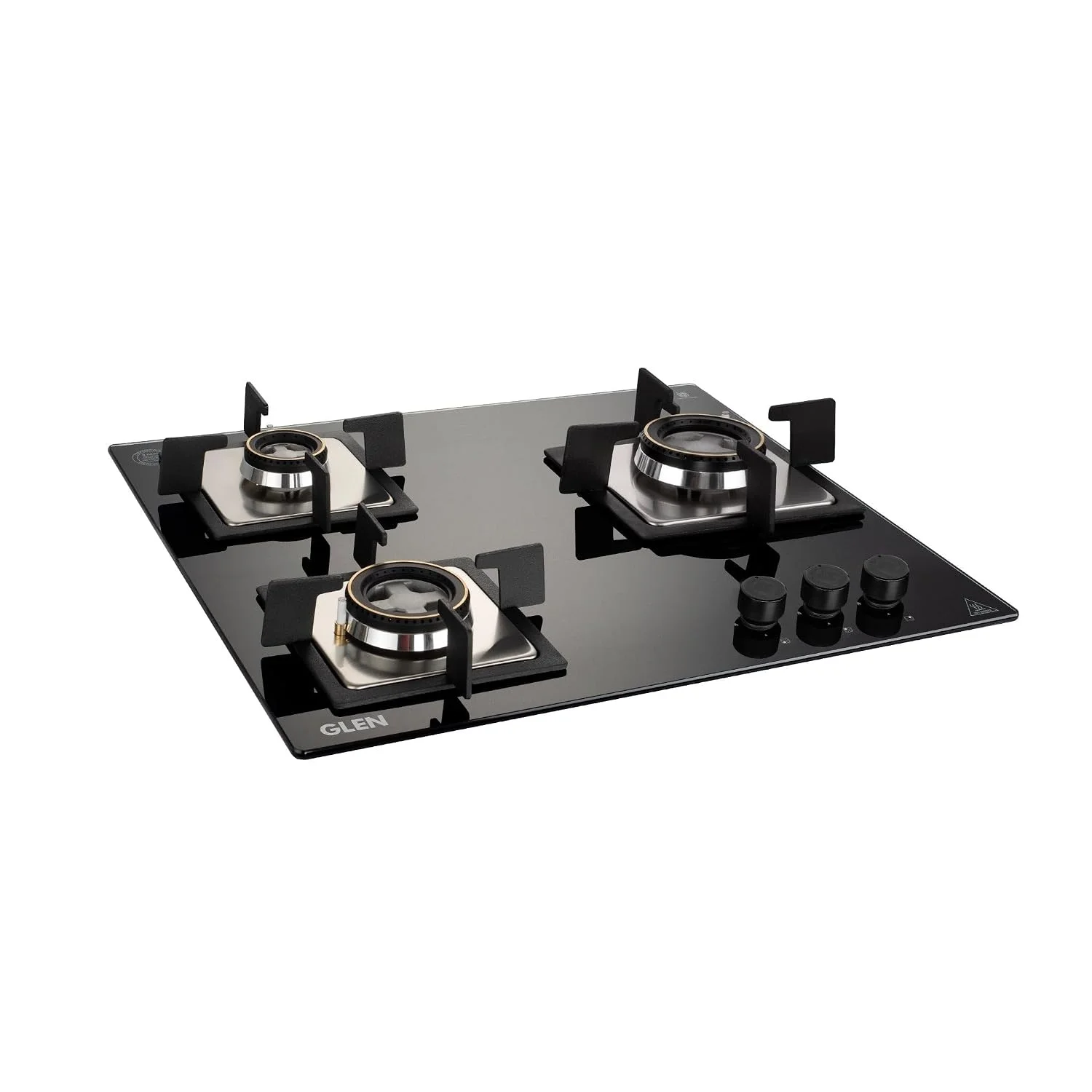 Glen 3 Burner Built In Glass Hob Auto Ignition