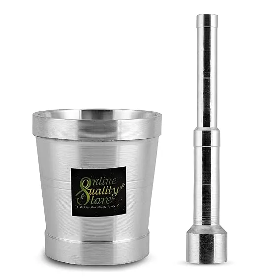 Online Quality Store Aluminium Kitchen Khalbatta Okhli Masher Mortar and Pestle Set Imam Dasta