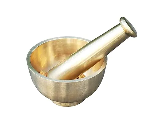 Pure Source India Kitchen Khalbatta Okhli Masher, Mortar And Pestle Set, (Extra Deep Bowl)