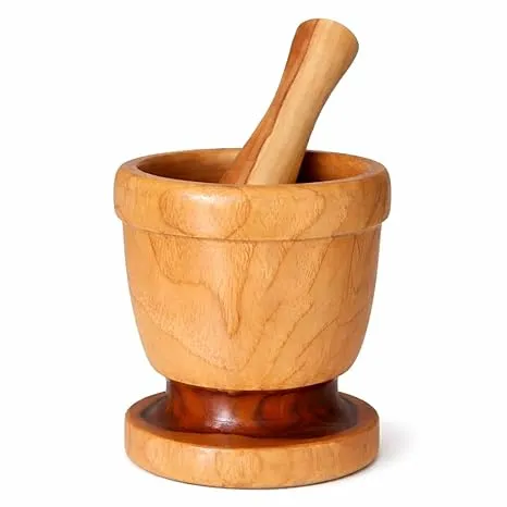 Wooden Mortar and Pestle Set