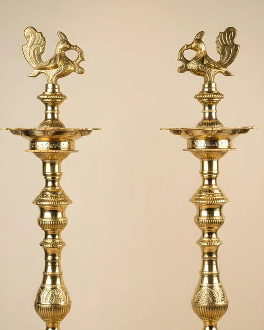 Brass Annapakshi Kuthu Vilakku - 28 inch