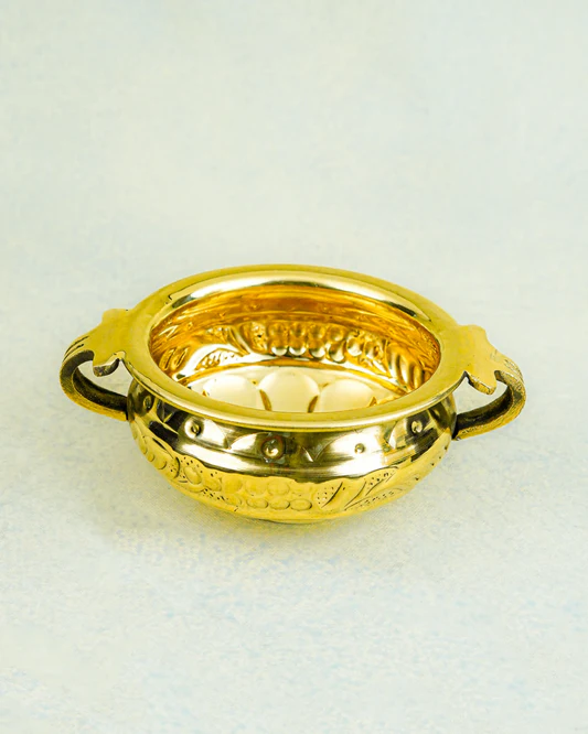 Brass Flower Urli - 4 inch -