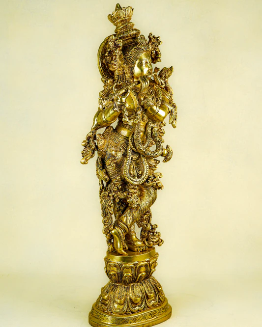Brass Krishna Idol - 30 Inch