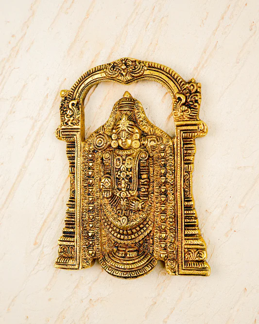 Brass Tirupathi Balaji Wall Hanging - 7 inch