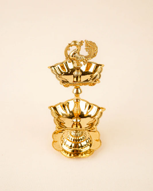 Brass Annapakshi Diya - 2 Step - 7 inch