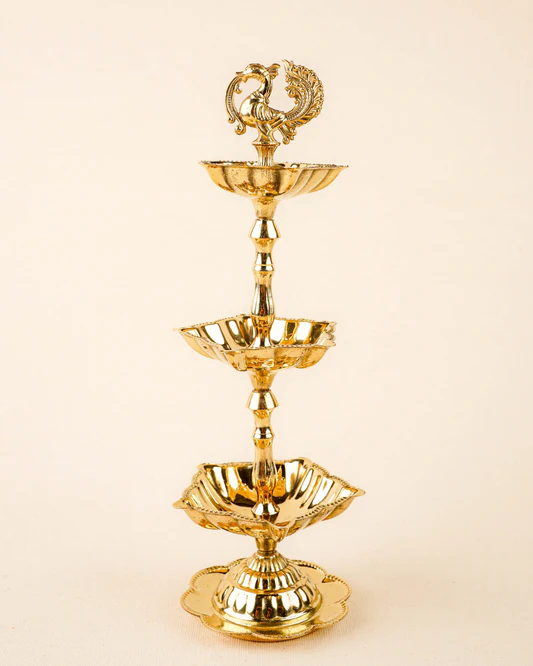 Brass Annapakshi Diya - 3 Step - 10 inch