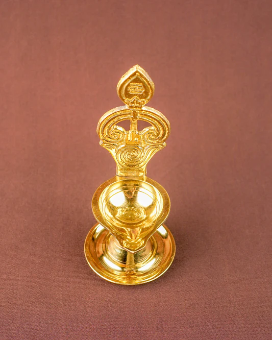Brass OM with Vel Diya - 6 inch -