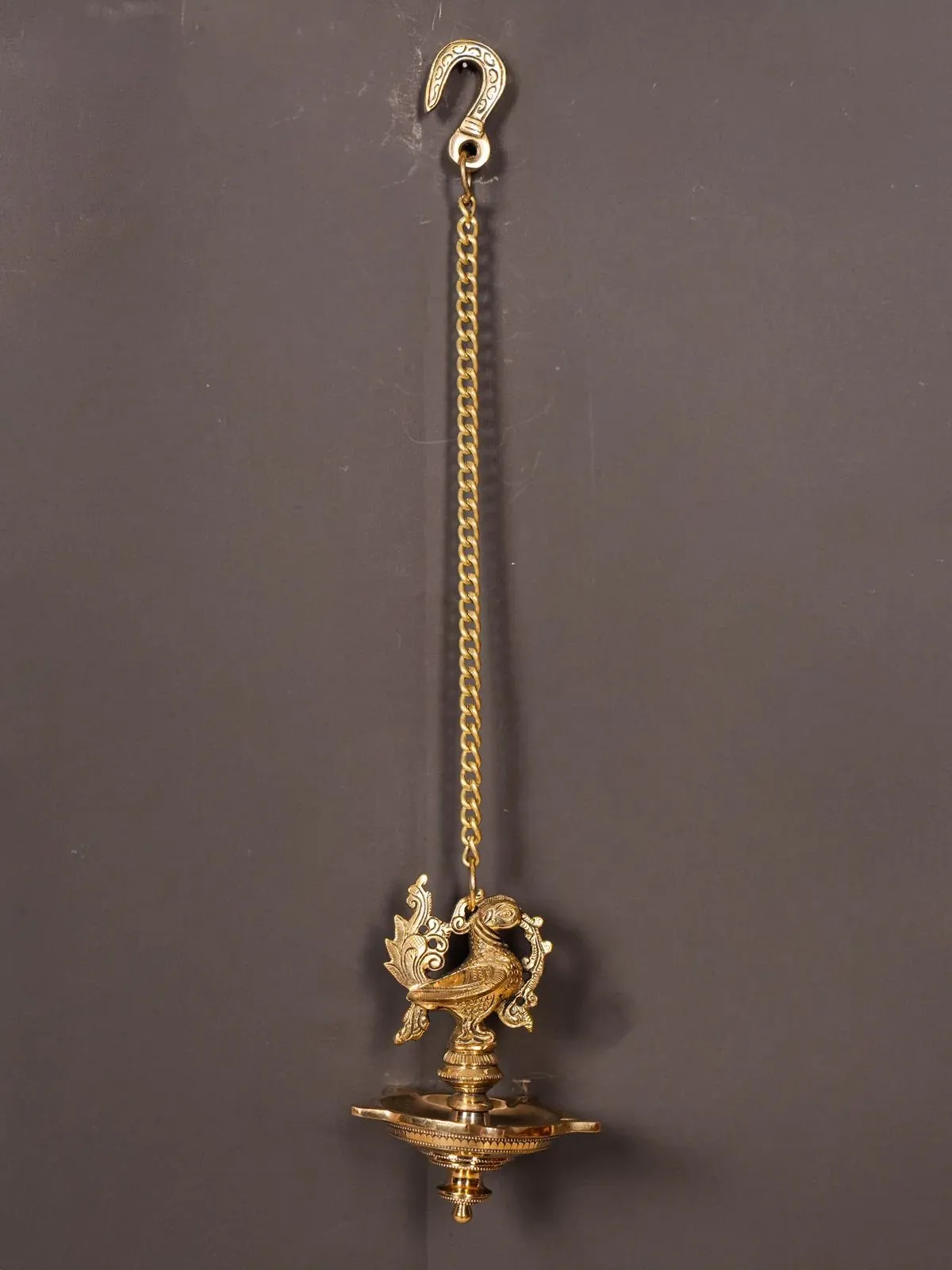 Brass Annapakshi 5-face Hanging Diya - 19.5 Inch - KK26176