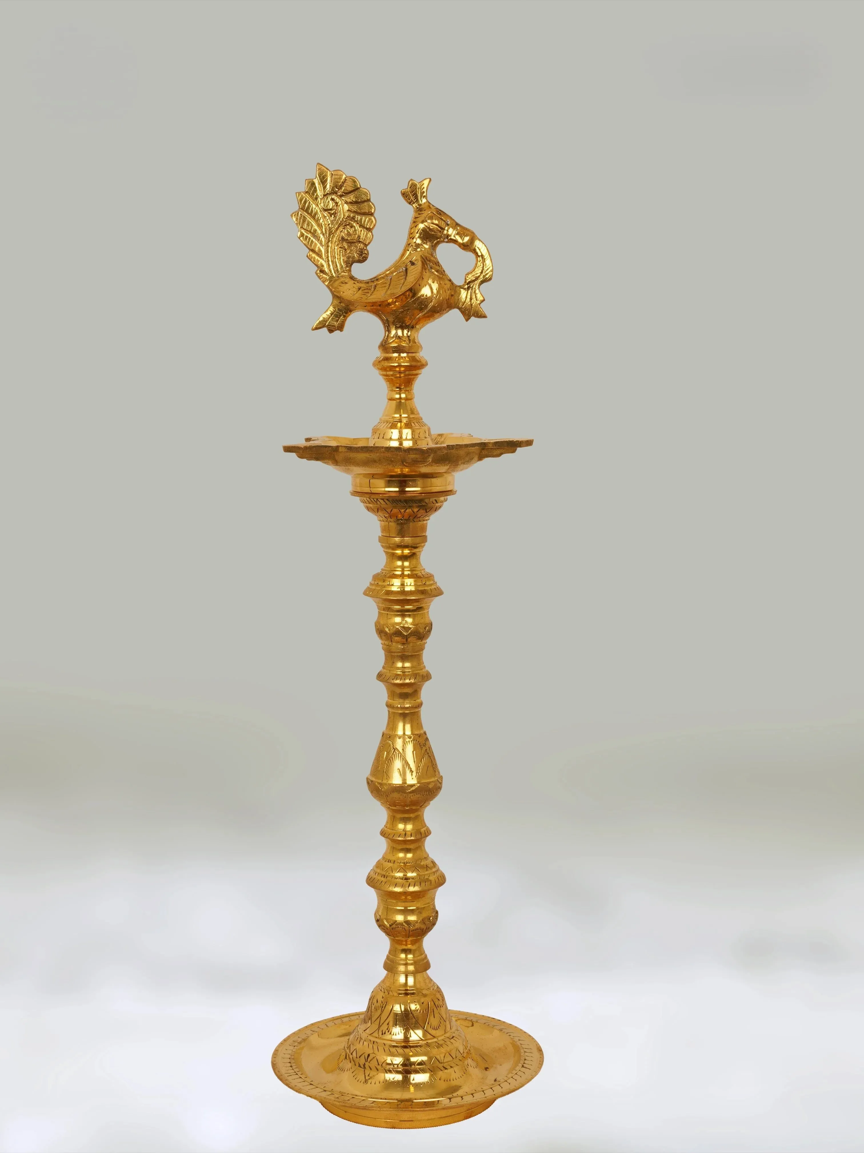 Elegant brass Annam Kuthu Velakku with 5 faces is a traditional lamp
