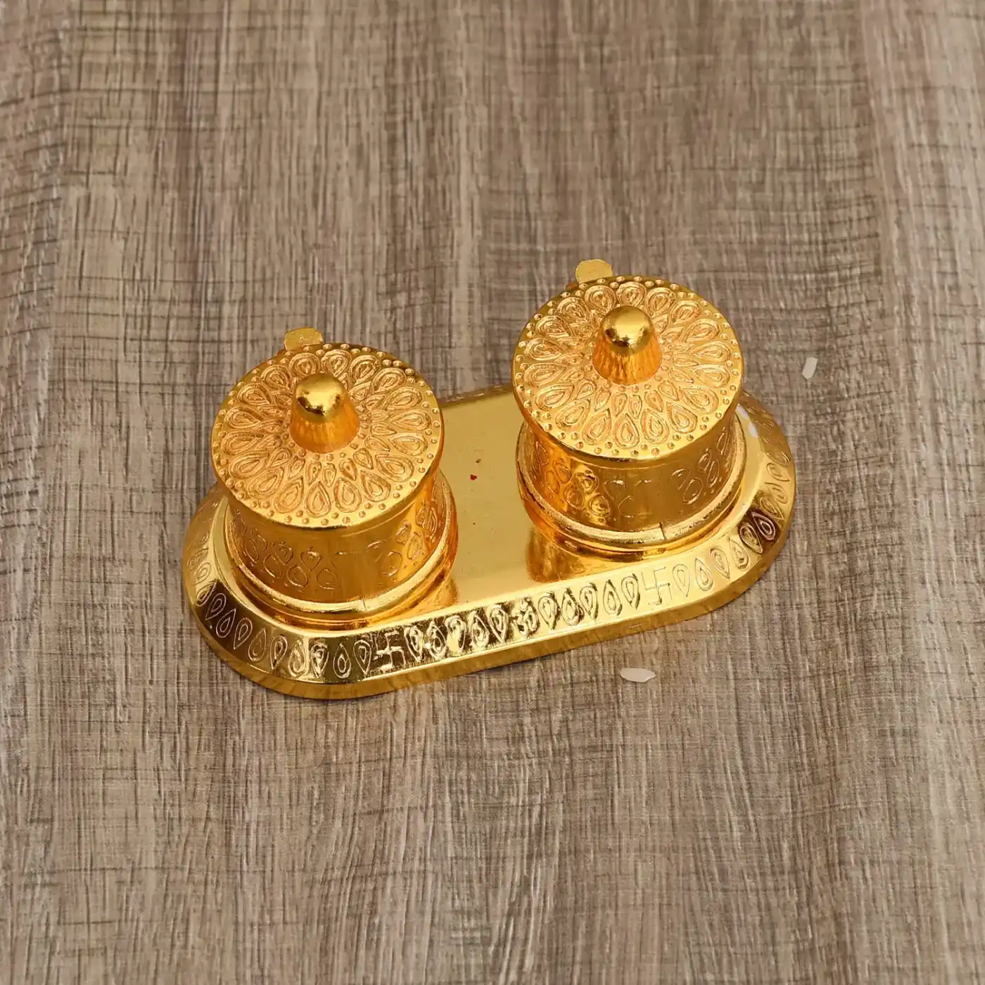 JAIPUR ACE Golden Metal Kumkum Holder