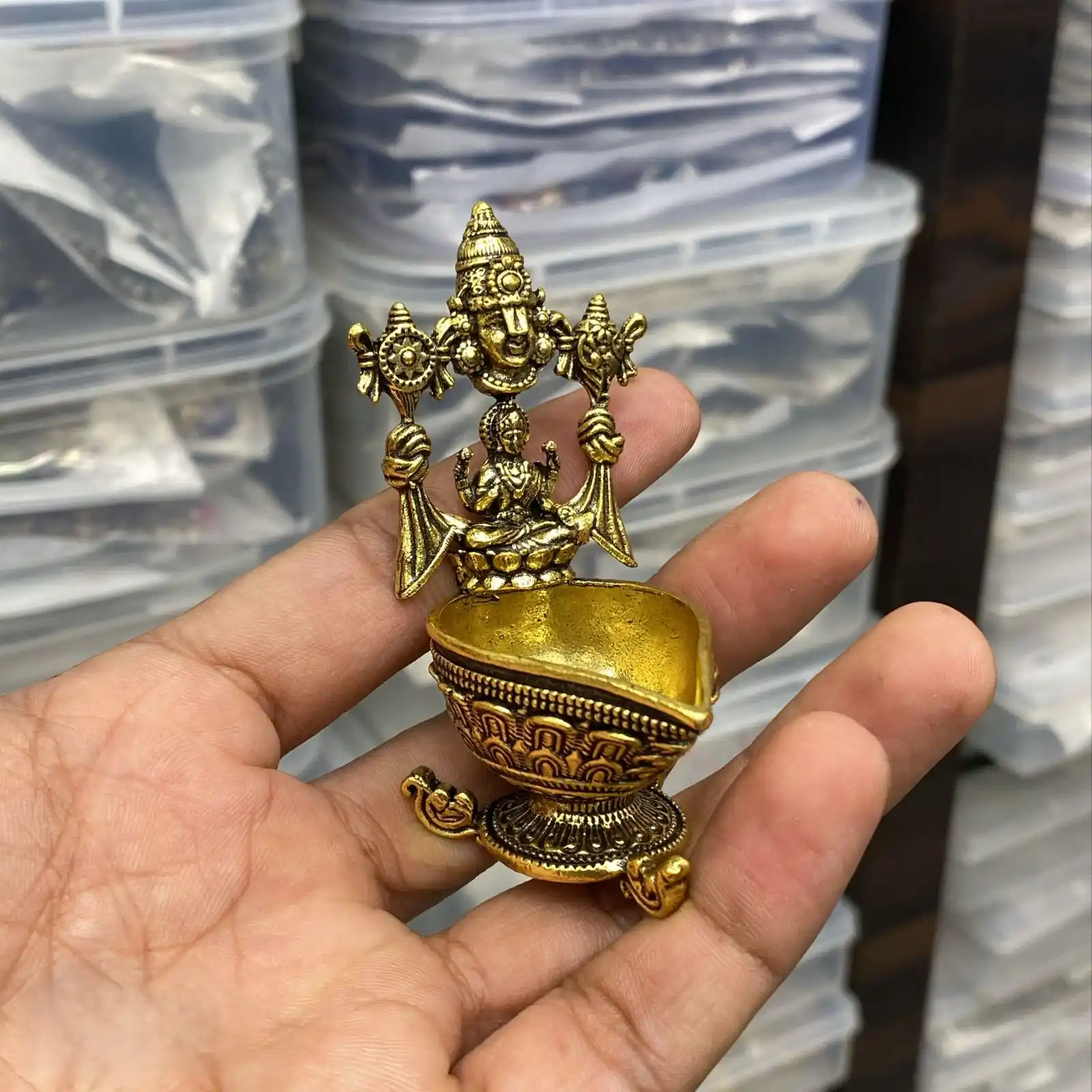 Brass Tirupati Balaji Lakshmi Divine Diya