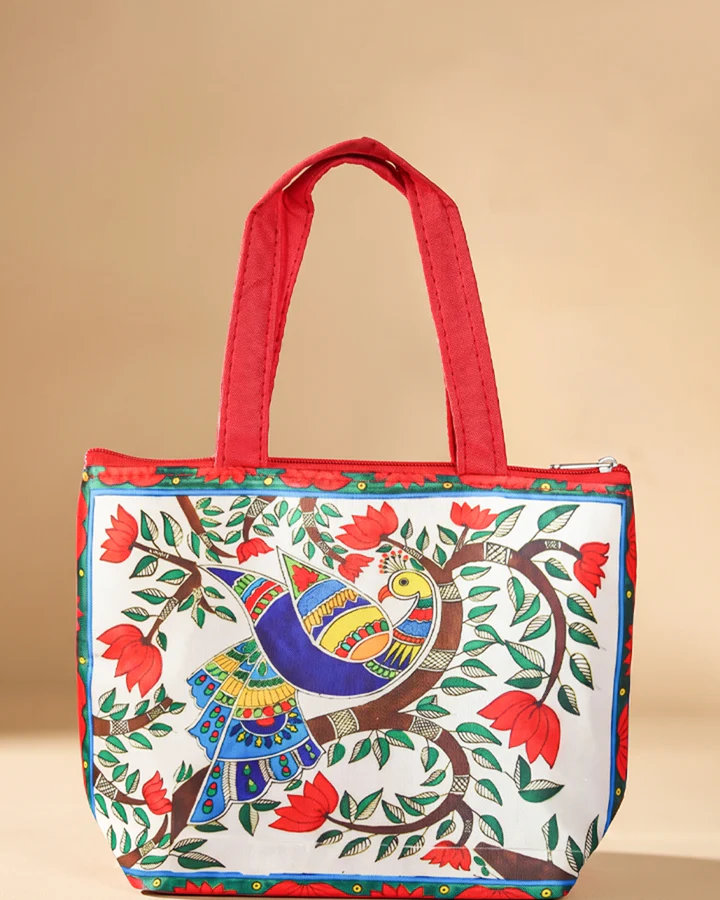 Handbag with Peacock Design
