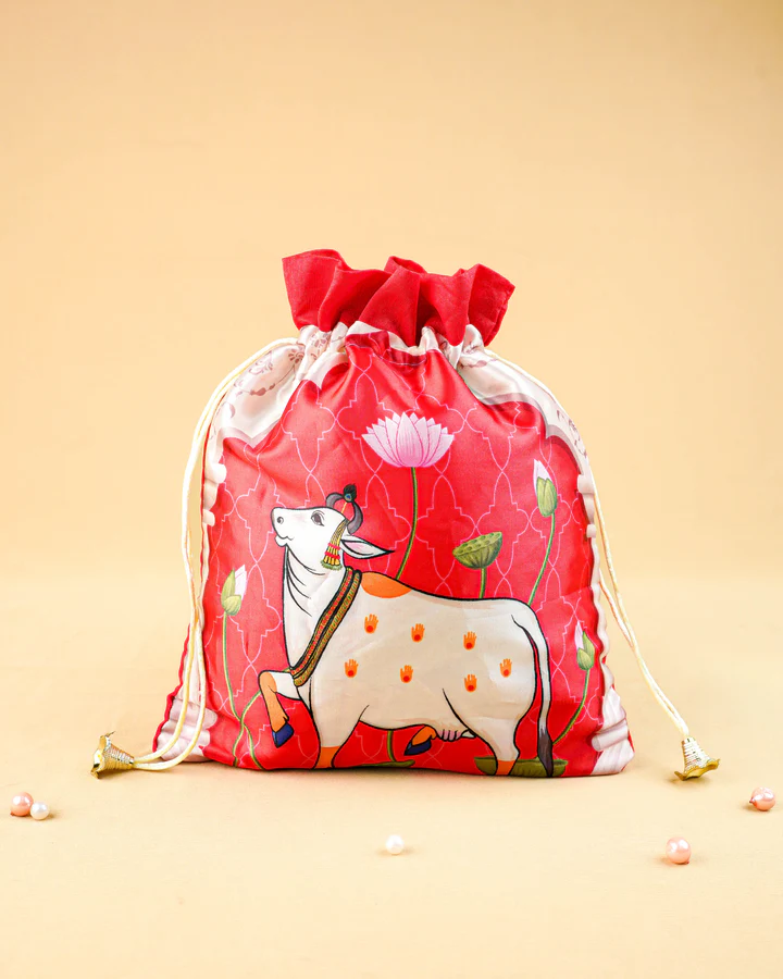 Pichwai String Bag - 11x9 inch