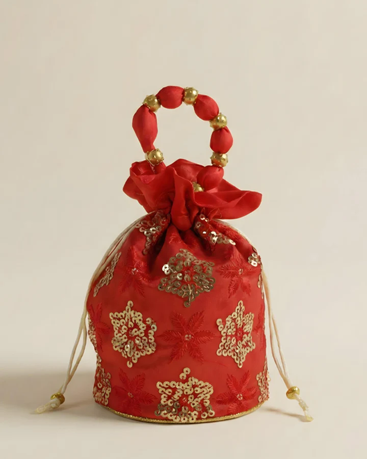 Potli Bag with Chamki Work - 8X6 inch