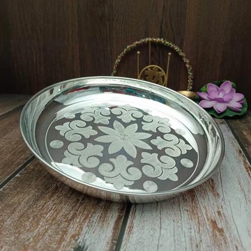 SS Floral Plate 8" 1Pc Multi