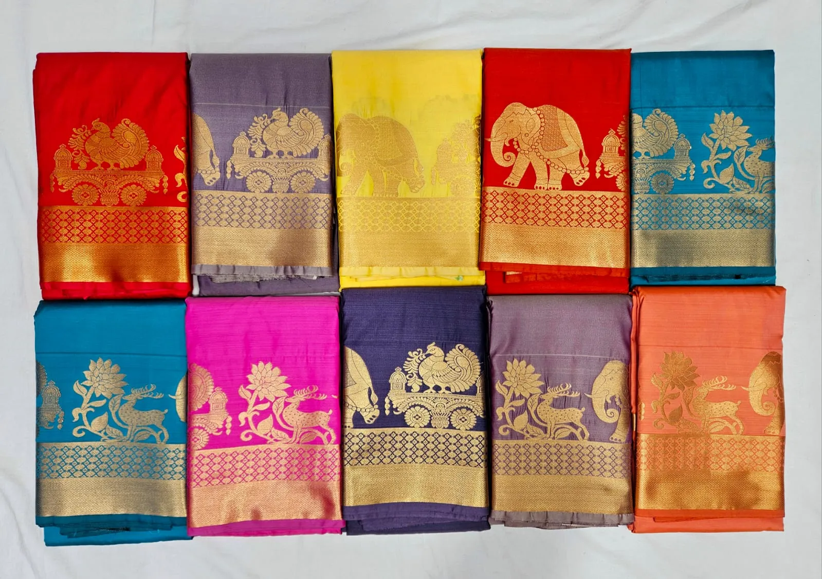 Royal Elephant Motif Silk Saree Collection