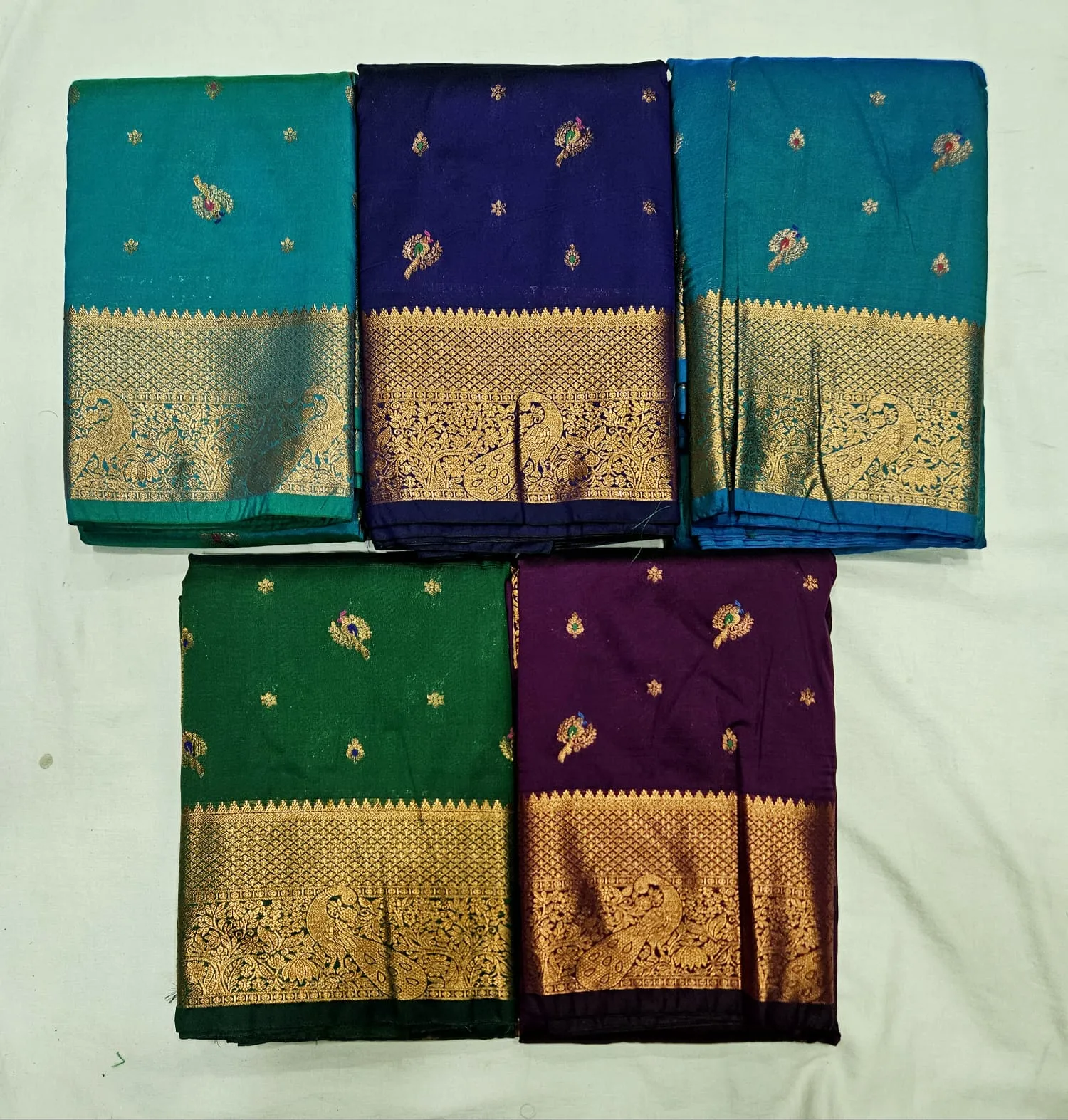 Green and Purple Bridal Sarees