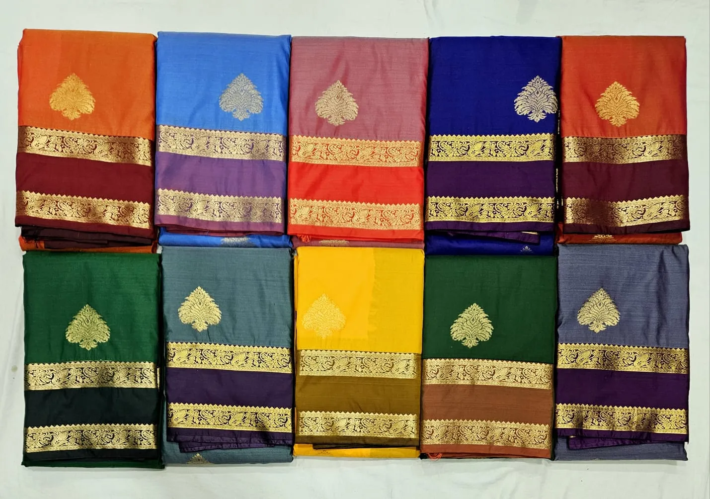 Traditional Gold Border Silk Sarees