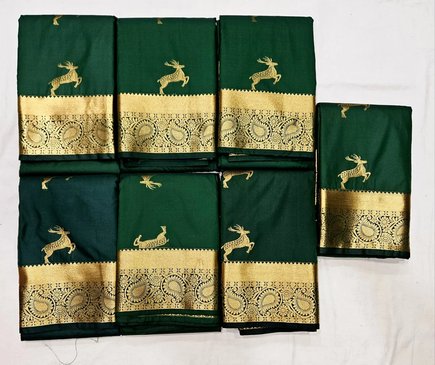 Orange Gold Border Silk Sarees