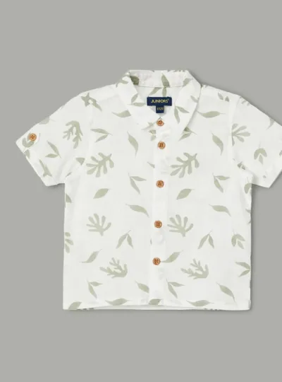 JUNIORS Boys Foliage Print Shirt