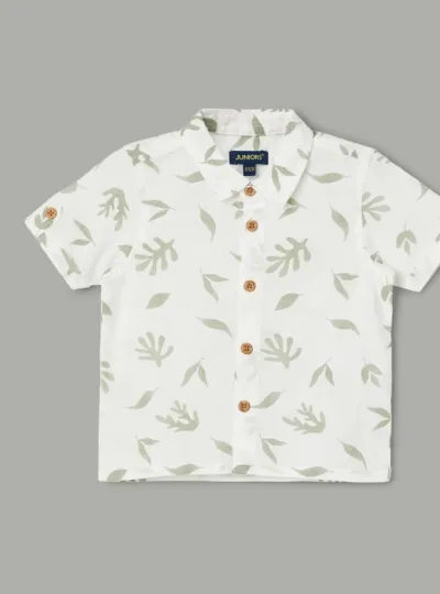 JUNIORS Boys Foliage Print Shirt