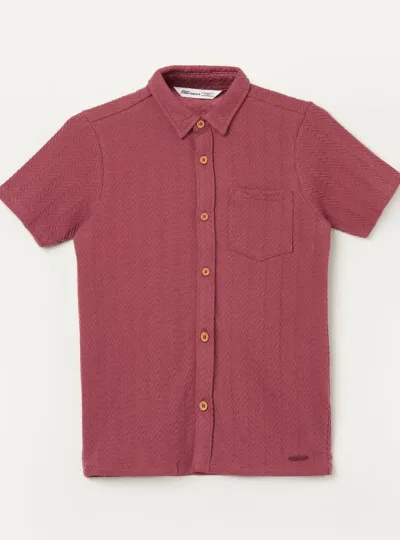 FAME FOREVER Boys Herringbone Patterned Shirt