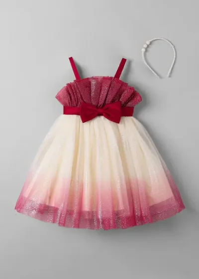Bow Applique Party Dress