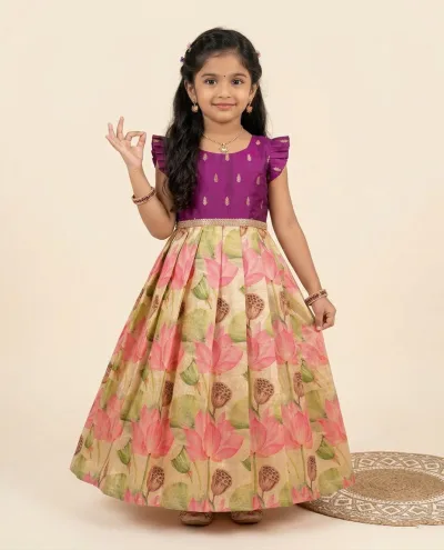 Magenta Frock Minipattu