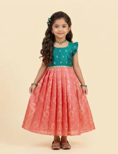 Teal Green Frock Minipattu