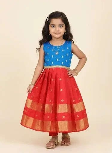 Blue Coral Red Frock Minipattu