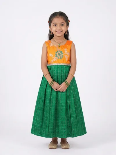 Mustard Green Frock Minipattu